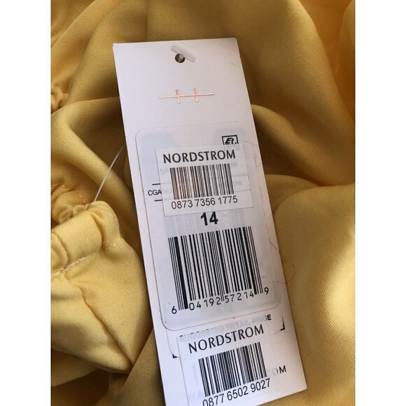 NWT Habitual Kid Girls Size 14 Yellow Blouse Layered Sleeve Tie Front - Picture 7 of 7